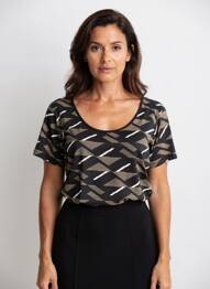 T-shirt stretch manches courtes noir PAUL BRIAL femme