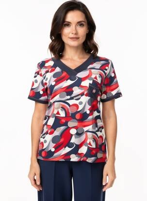 T-shirt imprimé fantaisie manches courtes rouge GUY DUBOUIS femme