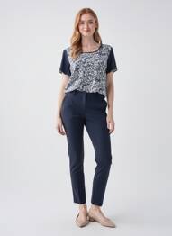 T-shirt imprimé fantaisie manches courtes bleu GUY DUBOUIS femme