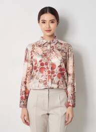 Chemisier coupe cintrée manches longues beige GRIFFON femme