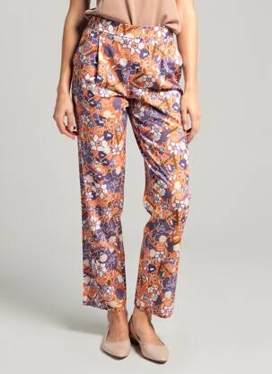 Pantalon droit tissage popeline taille normale orange MERI & ESCA femme