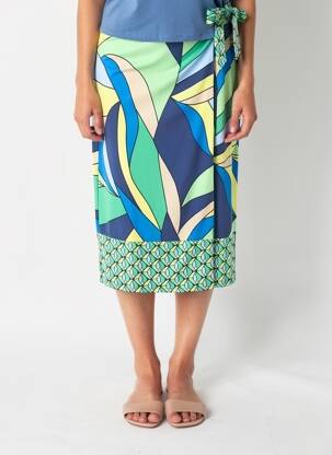 Jupe longue imprimé fantaisie vert BETTY BARCLAY femme