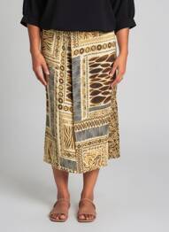 Jupe mi-longue coupe droite jaune PAUL BRIAL femme