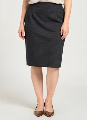 Jupe mi-longue coupe droite noir GRIFFON femme