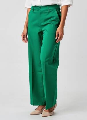 Pantalon droit stretch taille haute vert STREET ONE femme