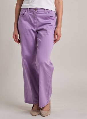 Pantalon droit stretch taille normale violet CREAM femme