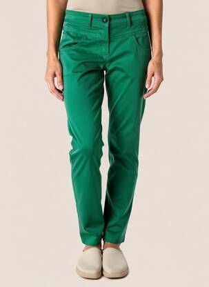 Pantalon slim tissage popeline taille normale vert CECIL femme