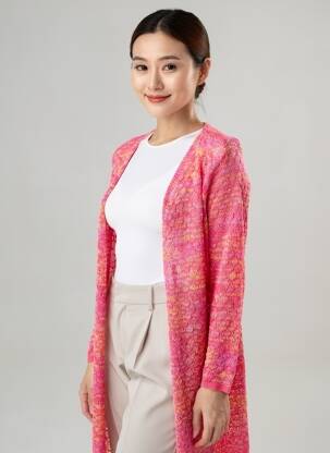 Gilet manches longues manches 3/4 rose MOLLY BRACKEN femme