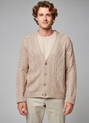 Gilet manches longues col v marron LEVI'S homme