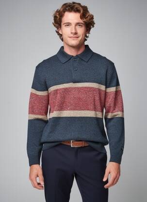 Pull col polo manches longues gris LEVI'S homme