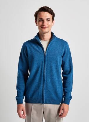 Gilet manches longues tissage chiné bleu HARRIS WILSON homme