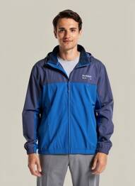 Coupe-vent poches a capuche bleu NEW BALANCE homme