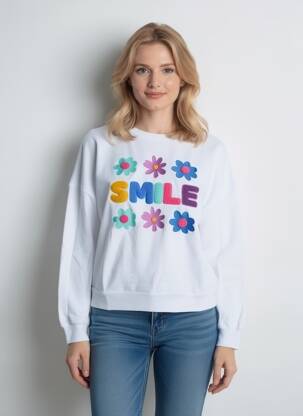 Sweat-shirt stretch manches longues blanc JUBYLEE femme