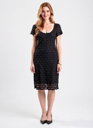Robe mi-longue manches courtes manches courtes noir EGERIE femme