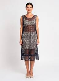 Robe mi-longue sans manche sans manche bleu LA FEE MARABOUTEE femme