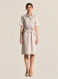 Robe mi-longue manches courtes manches courtes beige RINO & PELLE femme