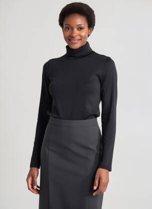 Top manches longues manches longues noir LEMAHIEU femme