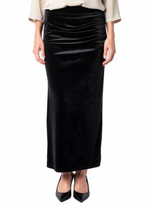 Jupe mi-longue stretch noir AN' GE femme