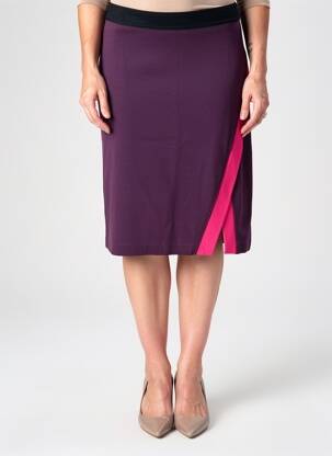Jupe mi-longue stretch violet FILIPINE LAHOYA femme