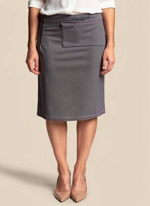 Jupe mi-longue stretch bleu LO! LES FILLES femme