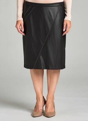 Jupe mi-longue taille à pinces noir FILIPINE LAHOYA femme