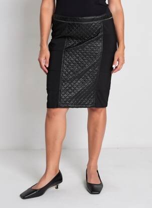 Jupe mi-longue stretch noir LO! LES FILLES femme