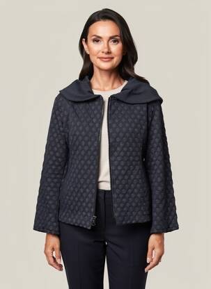 Veste casual col rond bleu LO! LES FILLES femme