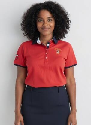 Polo broderie manches courtes rouge ARISTOW femme