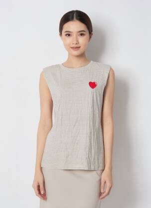 T-shirt stretch manches courtes beige OPULLENCE femme