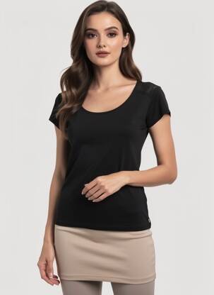 T-shirt stretch manches courtes noir CHIPIE femme