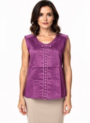 Top stretch sans manche violet ROSALITA MC GEE femme