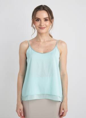 Top coupe fluide fines bretelles bleu ODEMAI femme