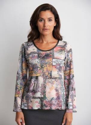 Top tissage jersey manches longues gris LO! LES FILLES femme