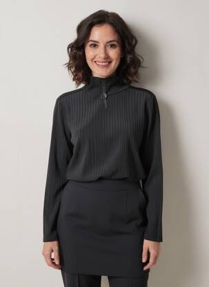 Top stretch manches longues noir LO! LES FILLES femme