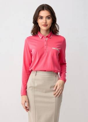 Polo manches longues manches longues rose HARRIS WILSON femme