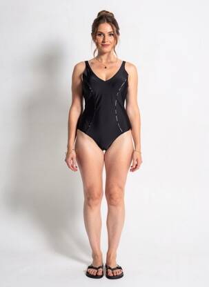 Maillot de bain 1 pièce stretch haut soutien-gorge moulé noir YSABEL MORA femme