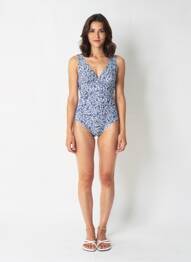 Maillot de bain 1 pièce imprimé fantaisie bleu LAGON BLEU femme