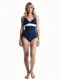 Maillot de bain 1 pièce stretch haut soutien-gorge moulé bleu SUN PLAYA femme