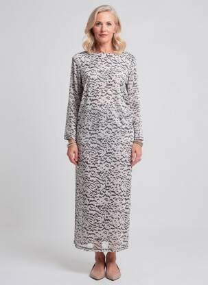 Robe mi-longue imprimé fantaisie manches longues noir STREET ONE femme