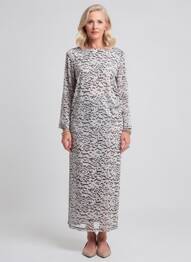 Robe mi-longue imprimé fantaisie manches longues noir STREET ONE femme