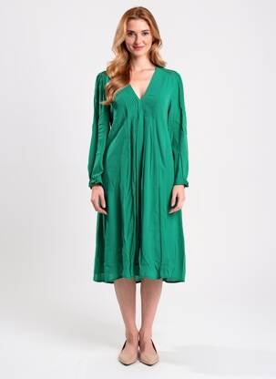 Robe mi-longue manches longues manches longues vert FREEMAN T.PORTER femme