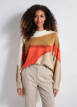 Pull resserrée sur le bas manches longues beige RINO & PELLE femme