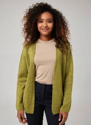 Gilet manches longues manches longues vert GEISHA femme