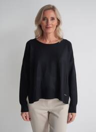 Pull col rond manches longues noir AGATHE & LOUISE femme