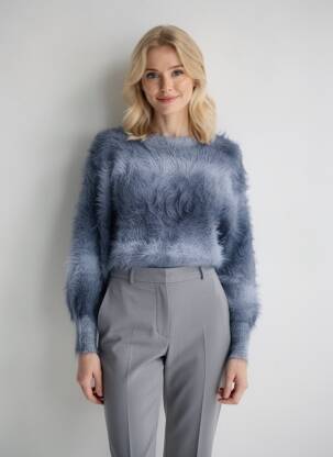 Pull resserrée sur le bas manches longues gris MOLLY BRACKEN femme