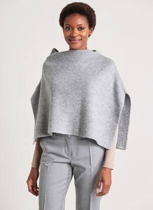 Poncho coupe ample gris SURKANA femme