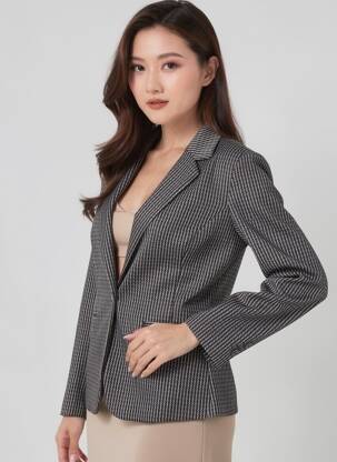 Blazer poches noir ICHI femme