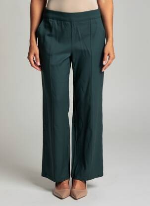 Pantalon droit stretch taille normale vert STREET ONE femme