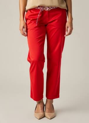 Pantalon chino tissage popeline taille normale orange FREEMAN T.PORTER femme