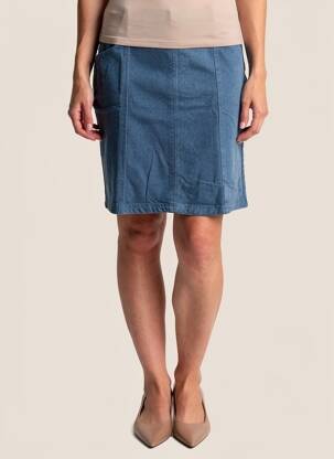 Jupe courte taille à pinces bleu ICHI femme